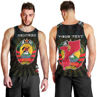 Personalized Mozambique Roots Men Tank Top African Map in Fingerprint and Tribal Colors