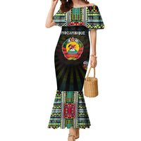 Personalized Mozambique Roots Mermaid Dress African Map in Fingerprint and Tribal Colors