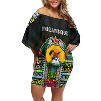 Personalized Mozambique Roots Off Shoulder Short Dress African Map in Fingerprint and Tribal Colors