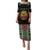 Personalized Mozambique Roots Puletasi African Map in Fingerprint and Tribal Colors