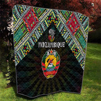 Mozambique Roots Quilt African Map in Fingerprint and Tribal Colors