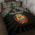 Mozambique Roots Quilt Bed Set African Map in Fingerprint and Tribal Colors