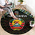 Mozambique Roots Round Carpet African Map in Fingerprint and Tribal Colors