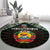 Mozambique Roots Round Carpet African Map in Fingerprint and Tribal Colors