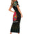 Personalized Mozambique Roots Short Sleeve Bodycon Dress African Map in Fingerprint and Tribal Colors