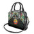 Mozambique Roots Shoulder Handbag African Map in Fingerprint and Tribal Colors