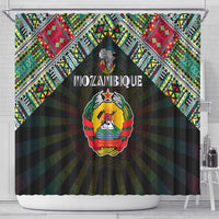 Mozambique Roots Shower Curtain African Map in Fingerprint and Tribal Colors