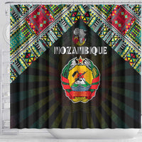 Mozambique Roots Shower Curtain African Map in Fingerprint and Tribal Colors