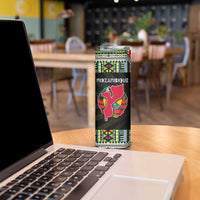 Mozambique Roots Skinny Tumbler African Map in Fingerprint and Tribal Colors