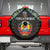 Mozambique Roots Spare Tire Cover African Map in Fingerprint and Tribal Colors