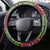 Mozambique Roots Steering Wheel Cover African Map in Fingerprint and Tribal Colors