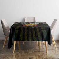 Mozambique Roots Tablecloth African Map in Fingerprint and Tribal Colors