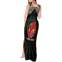 Personalized Mozambique Roots Tank Maxi Dress African Map in Fingerprint and Tribal Colors