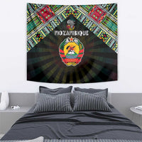 Mozambique Roots Tapestry African Map in Fingerprint and Tribal Colors