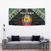 Mozambique Roots Tapestry African Map in Fingerprint and Tribal Colors
