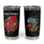 Mozambique Roots Tumbler Cup African Map in Fingerprint and Tribal Colors
