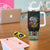 Mozambique Roots Tumbler With Handle African Map in Fingerprint and Tribal Colors