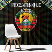 Mozambique Roots Window Curtain African Map in Fingerprint and Tribal Colors