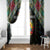 Mozambique Roots Window Curtain African Map in Fingerprint and Tribal Colors