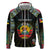 Personalized Mozambique Roots Zip Hoodie African Map in Fingerprint and Tribal Colors