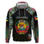 Personalized Mozambique Roots Zip Hoodie African Map in Fingerprint and Tribal Colors