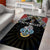 Seychelles Roots Area Rug African Map in Fingerprint and Tribal Colors