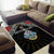 Seychelles Roots Area Rug African Map in Fingerprint and Tribal Colors