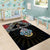 Seychelles Roots Area Rug African Map in Fingerprint and Tribal Colors