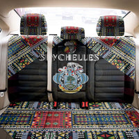 Seychelles Roots Back Car Seat Cover African Map in Fingerprint and Tribal Colors