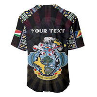 Personalized Seychelles Roots Baseball Jersey African Map in Fingerprint and Tribal Colors