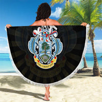 Seychelles Roots Beach Blanket African Map in Fingerprint and Tribal Colors