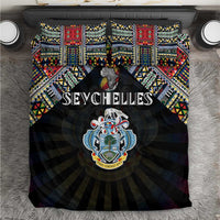 Seychelles Roots Bedding Set African Map in Fingerprint and Tribal Colors