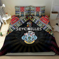 Seychelles Roots Bedding Set African Map in Fingerprint and Tribal Colors