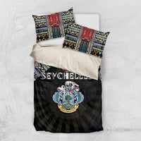 Seychelles Roots Bedding Set African Map in Fingerprint and Tribal Colors