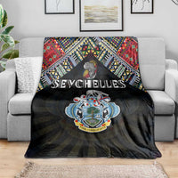 Seychelles Roots Blanket African Map in Fingerprint and Tribal Colors