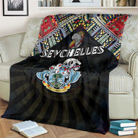 Seychelles Roots Blanket African Map in Fingerprint and Tribal Colors