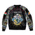 Personalized Seychelles Roots Bomber Jacket African Map in Fingerprint and Tribal Colors
