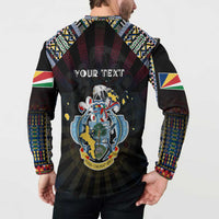 Personalized Seychelles Roots Button Sweatshirt African Map in Fingerprint and Tribal Colors