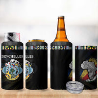 Seychelles Roots 4 in 1 Can Cooler Tumbler African Map in Fingerprint and Tribal Colors