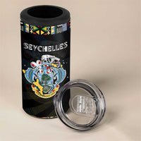 Seychelles Roots 4 in 1 Can Cooler Tumbler African Map in Fingerprint and Tribal Colors