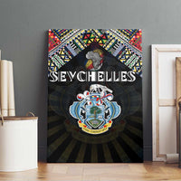 Seychelles Roots Canvas Wall Art African Map in Fingerprint and Tribal Colors