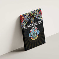 Seychelles Roots Canvas Wall Art African Map in Fingerprint and Tribal Colors