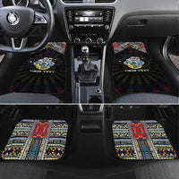 Seychelles Roots Car Mats African Map in Fingerprint and Tribal Colors