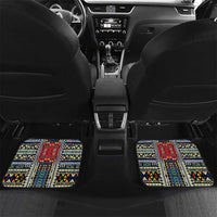Seychelles Roots Car Mats African Map in Fingerprint and Tribal Colors