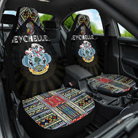 Seychelles Roots Car Seat Cover African Map in Fingerprint and Tribal Colors