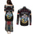 Personalized Seychelles Roots Couples Matching Puletasi and Long Sleeve Button Shirt African Map in Fingerprint and Tribal Colors