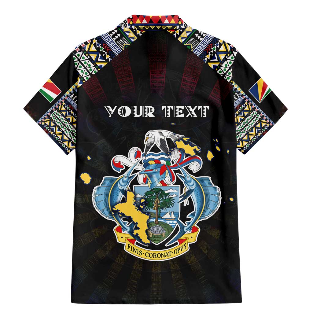 Personalized Seychelles Roots Family Matching Mermaid Dress and Hawaiian Shirt African Map in Fingerprint and Tribal Colors