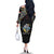 Personalized Seychelles Roots Family Matching Off The Shoulder Long Sleeve Dress and Hawaiian Shirt African Map in Fingerprint and Tribal Colors