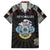 Personalized Seychelles Roots Family Matching Off Shoulder Short Dress and Hawaiian Shirt African Map in Fingerprint and Tribal Colors