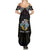 Personalized Seychelles Roots Family Matching Summer Maxi Dress and Hawaiian Shirt African Map in Fingerprint and Tribal Colors